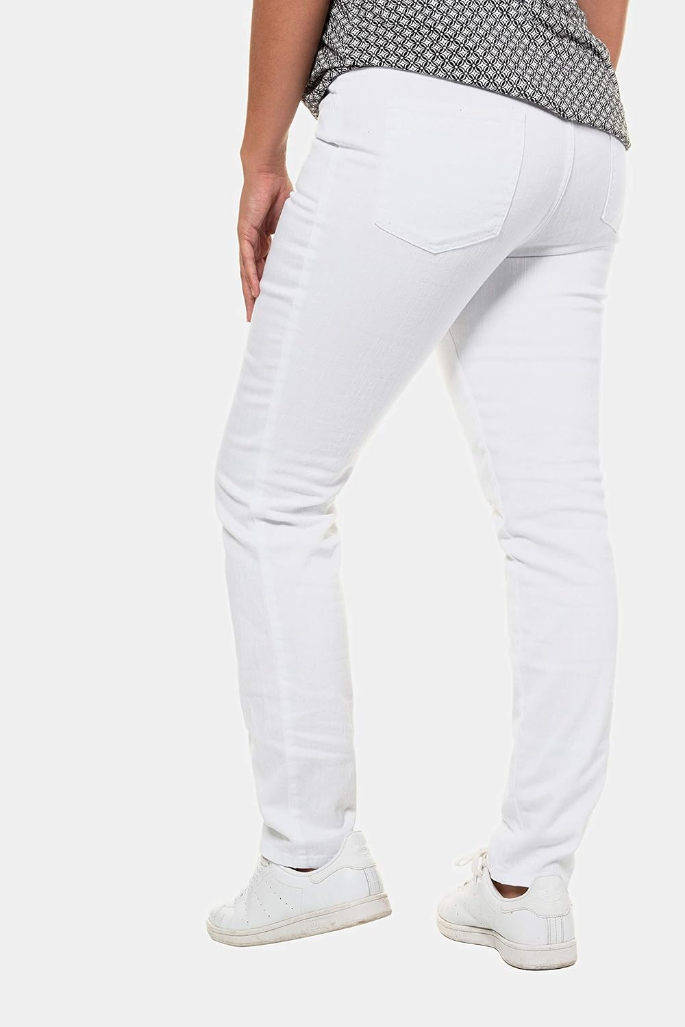 Ulla Popken Damen Jeggings Sienna, Stretch, Gürtelschlaufen Slim Jeans 26 Schneeweiss, 26 Schneewei&