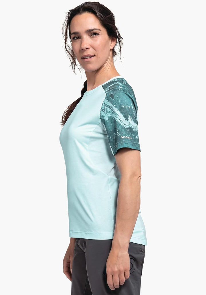 Schöffel Damen Shirt Valbella L, atmungsaktives Radtrikot, schnell trocknendes Funktionsshirt mit 4-