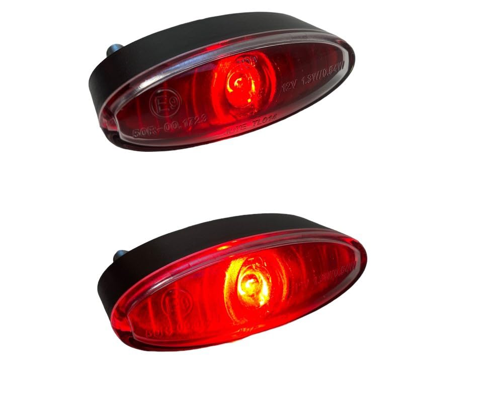 Alchemy Parts Motorrad Mini Stopp Rücklicht LED für Projekt Motorrad & Roller - Rot Linse, Rot Linse