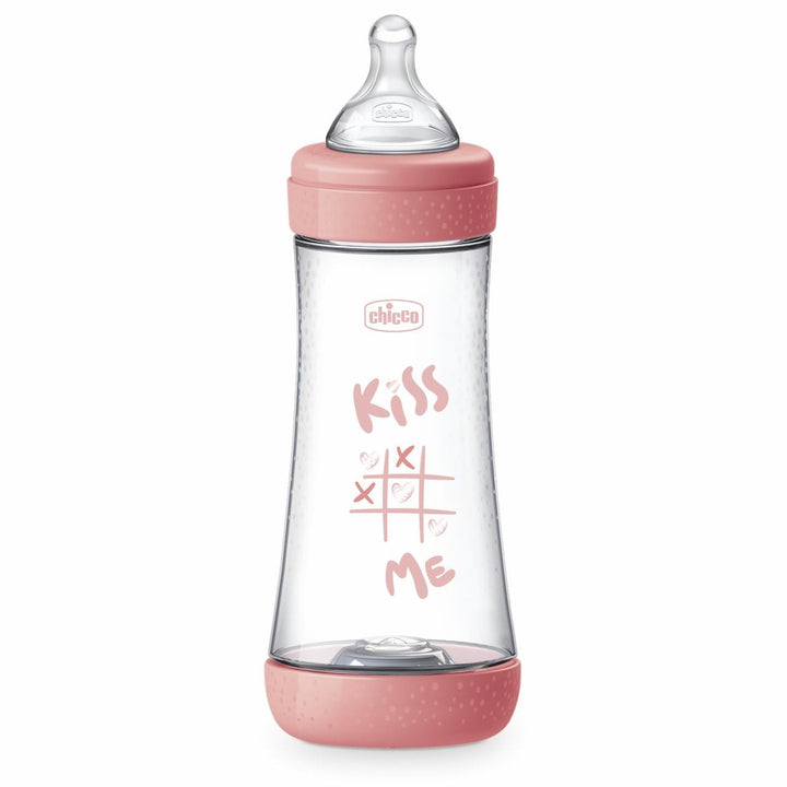 Chicco PERFECT 5 Anticolic Flasche 300 ml, Fast Flow Flasche 4 Monate + mit weichem Silikonsauger, B