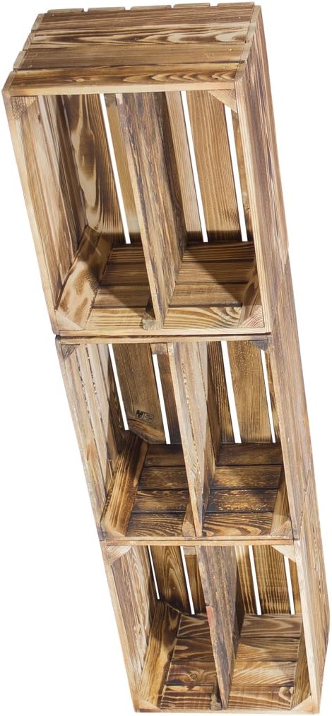 5er Set - Obstkiste Regal flammbiert 50x40x30cm