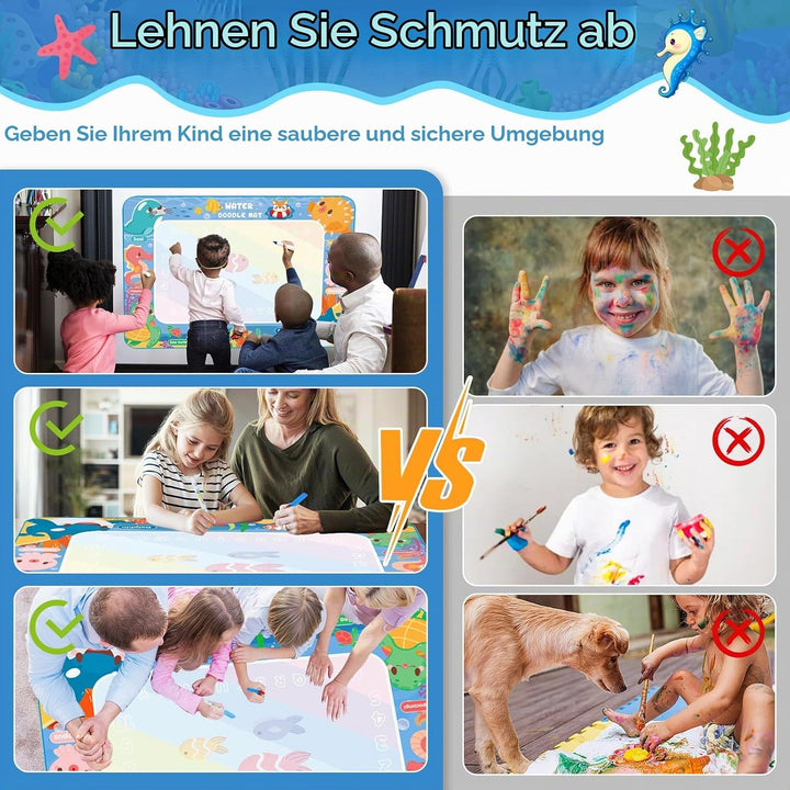 Wasser Doodle Matte,80 x 100 CM Magic Doodle Matte, Aqua Magic Doodle Malmatte,Wiederverwendbare Dra