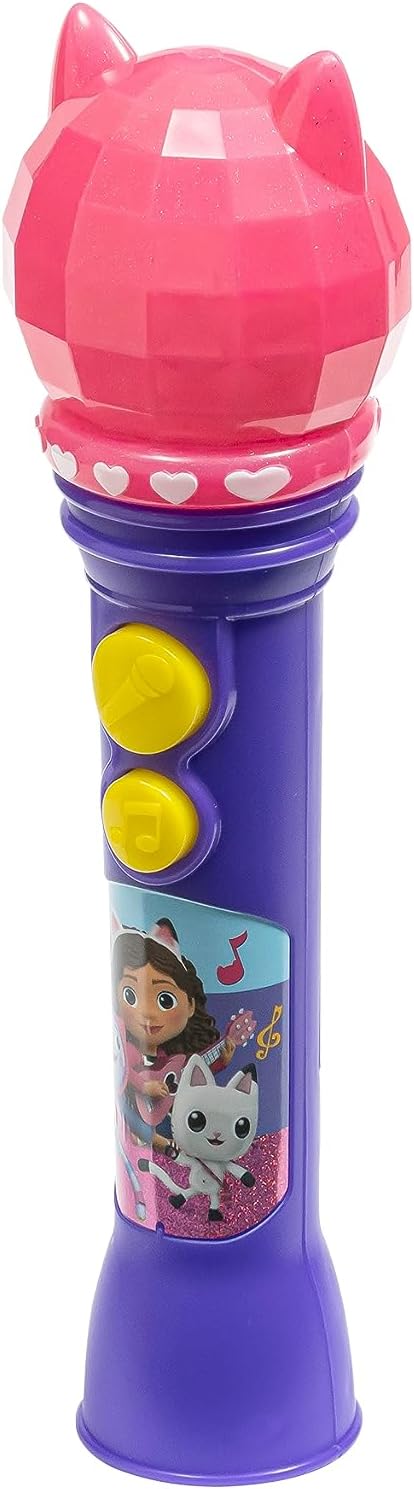 ekids KIDdesigns Gabby's Dollhouse Sing Along Microphone for Kids | Real Working Microphone| Built i
