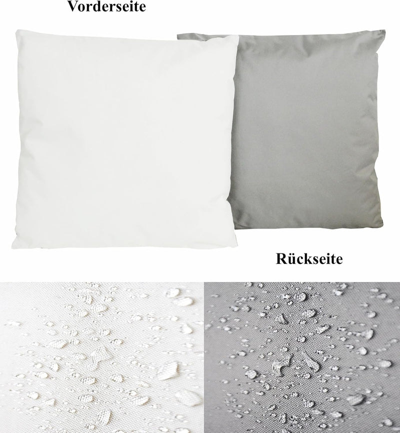 JACK 4X 2-farbiges Wende Outdoor Lounge Kissen 45x45cm Dekokissen inkl. Füllung Wasserfest Sitzkisse