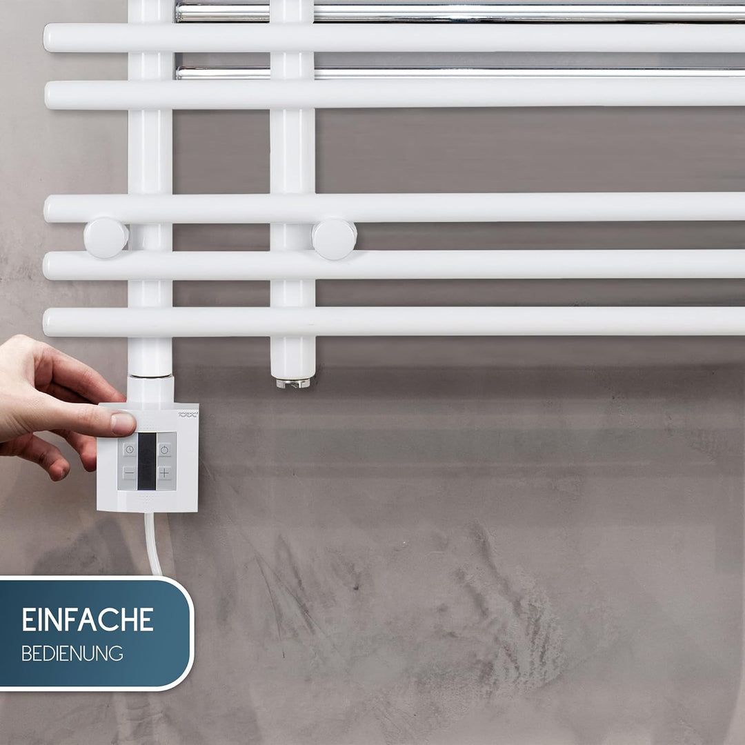 anapont elektrischer Designbadheizkörper - weiss - Timer-Funktion - Handtuchheizkörper - Badheizung