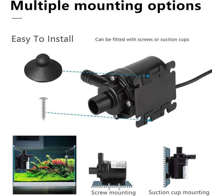 HSEAMALL DC 12 V Mini-Wasserpumpe mit Filter, bürstenlose Tauchwasserpumpe, Amphibienpumpe für Teich