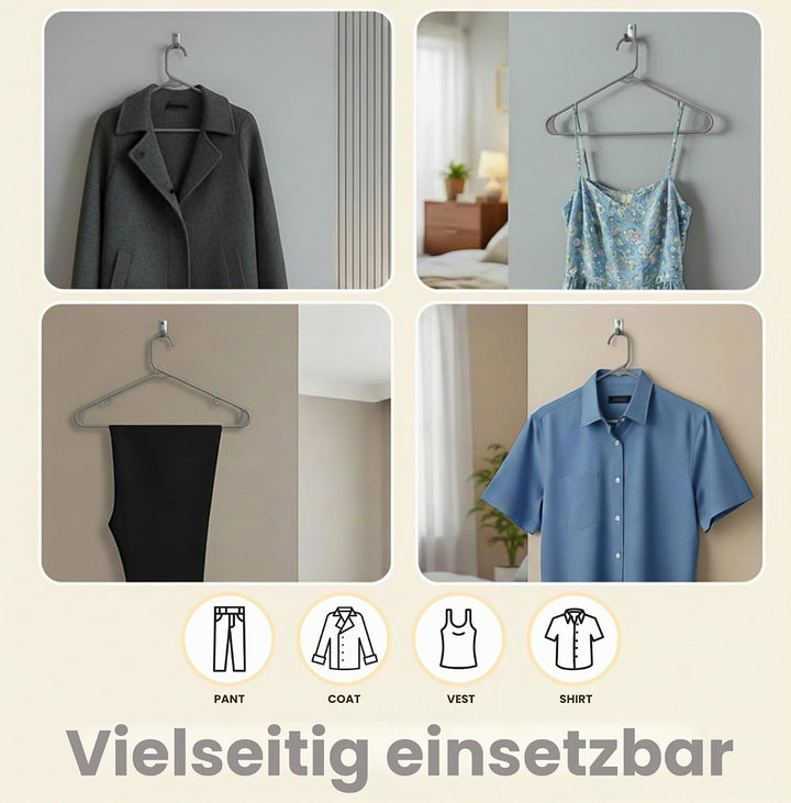 Utopia Home Graue Kunststoff-Kleiderbügel, 50 Packungen mit Haken – langlebige und stabile, platzspa