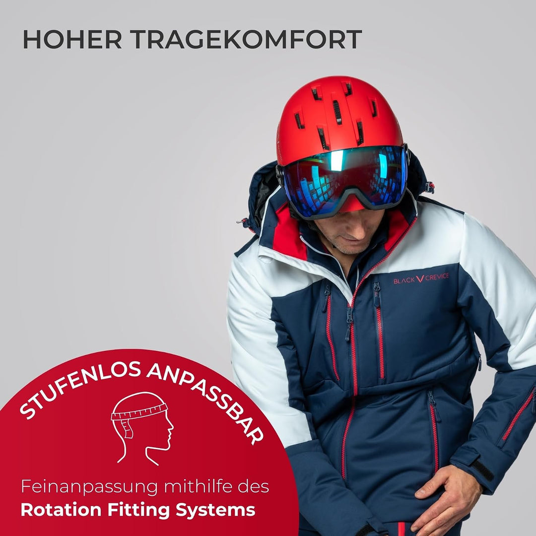 Black Crevice Skihelm Streif I Stossfester Skihelm in sportlichem Design I Skihelm Herren &amp; Damen I