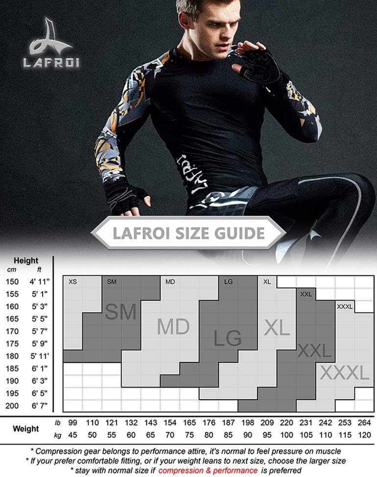 LAFROI YSK08 schnelltrocknende Kompressions-Leggings mit Taillenbund für Herren S Blood Moon, S Bloo