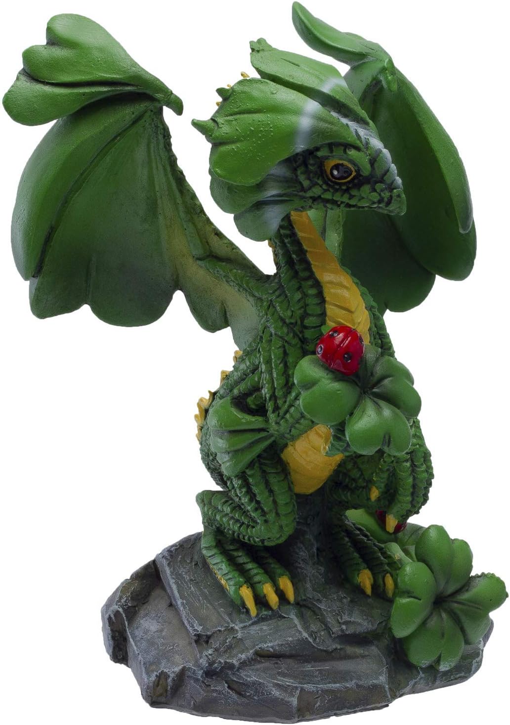 Pacific Giftware Drachen Figur Glücksklee by Stanley Morrison - Glücksbringer Klee Deko Statue Fanta