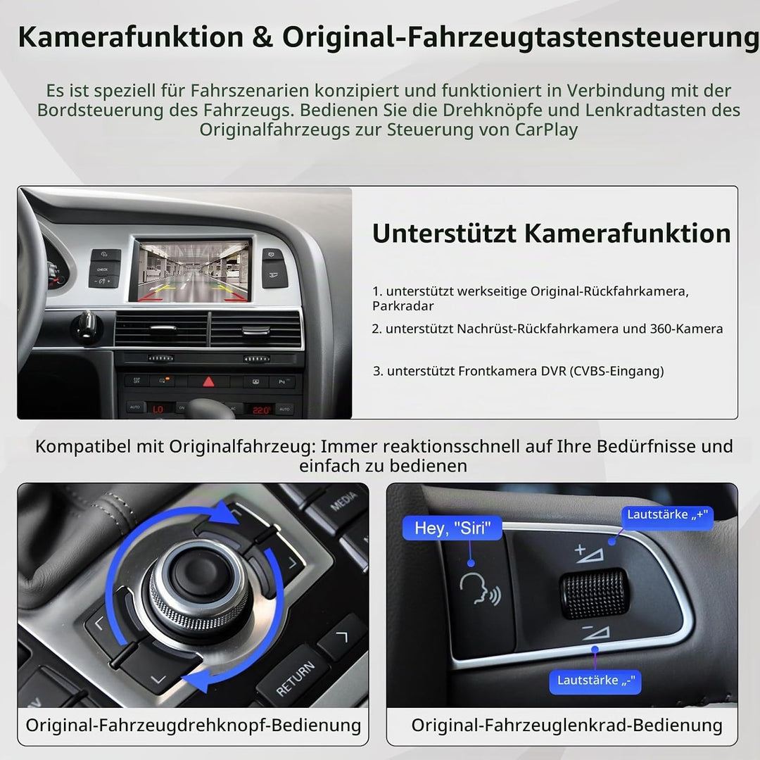 Road Top CarPlay Wireless Modul für Audi A6 S6 Q7 MMI 3G, CarPlay Interface | Für Audi A6/S6 (2010–2