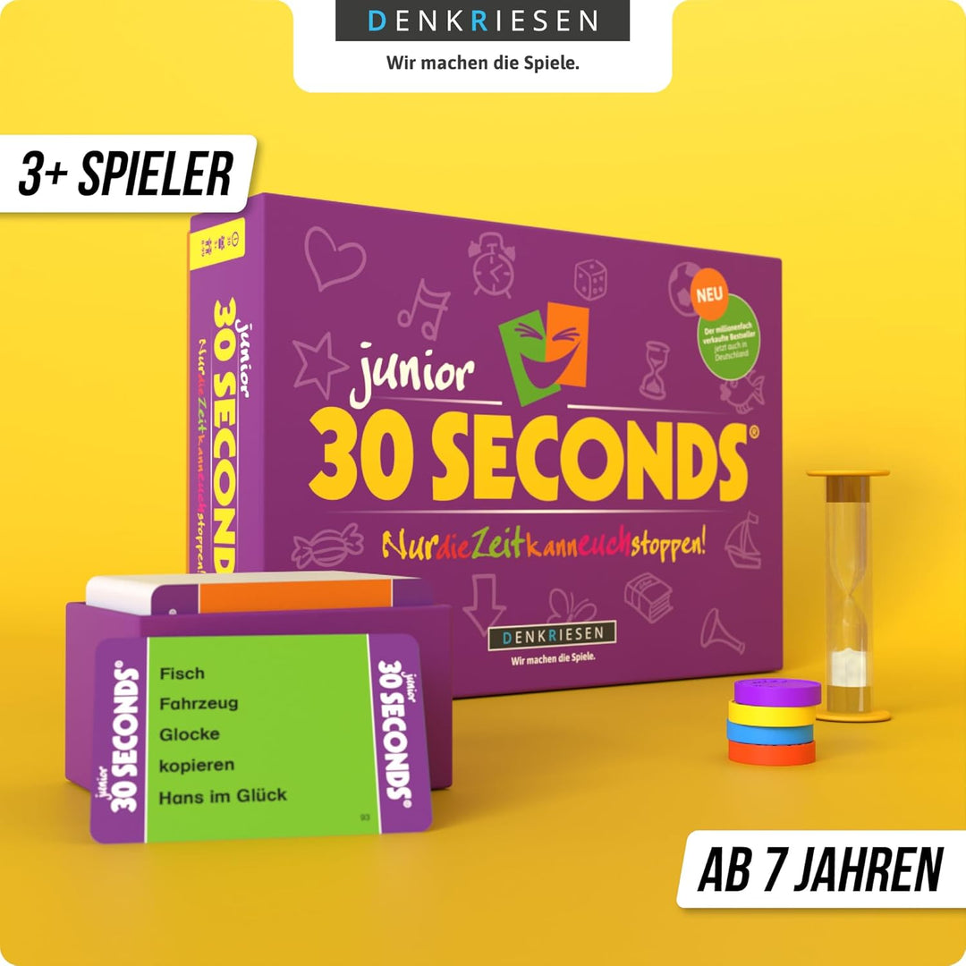 DENKRIESEN – 30 Seconds® Junior | Partyspiel für Kinder & Familie ab 7 Jahren | 2400 Begriffe | 3+ S