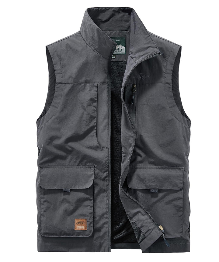 Btmpmcs Herren Outdoor Anglerweste mit Vielen Taschen Schnelltrocknende Freizeitweste Leicht Atmungs