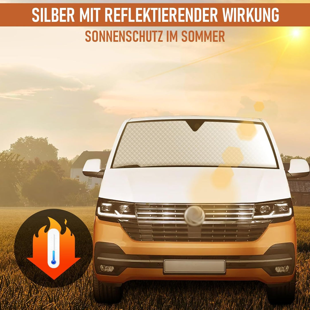 8Stk Thermomatte Fahrerhaus passend für VW T4 SWB, Luxus Interne Auto Sonnenblende Frontscheibenabde