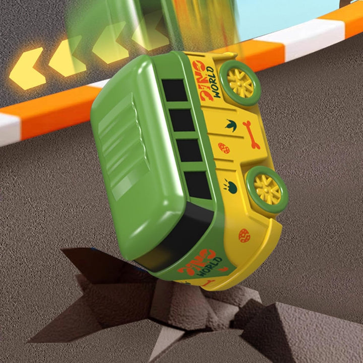 Car Track Toy – Dinosaur Sliding Vehicle Game | ABS Adventure Track Playset with Christmas Theme, 70