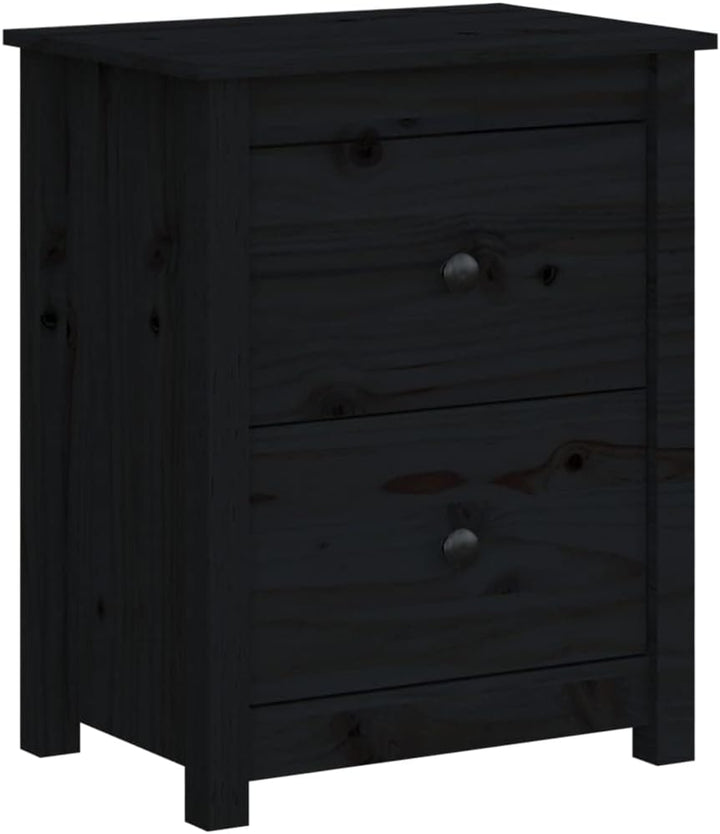 FIRBNUS Bedside Table Nachtkonsole Beistelltisch mit Stauraum Night Stand Nachttische 2er Set Schwar