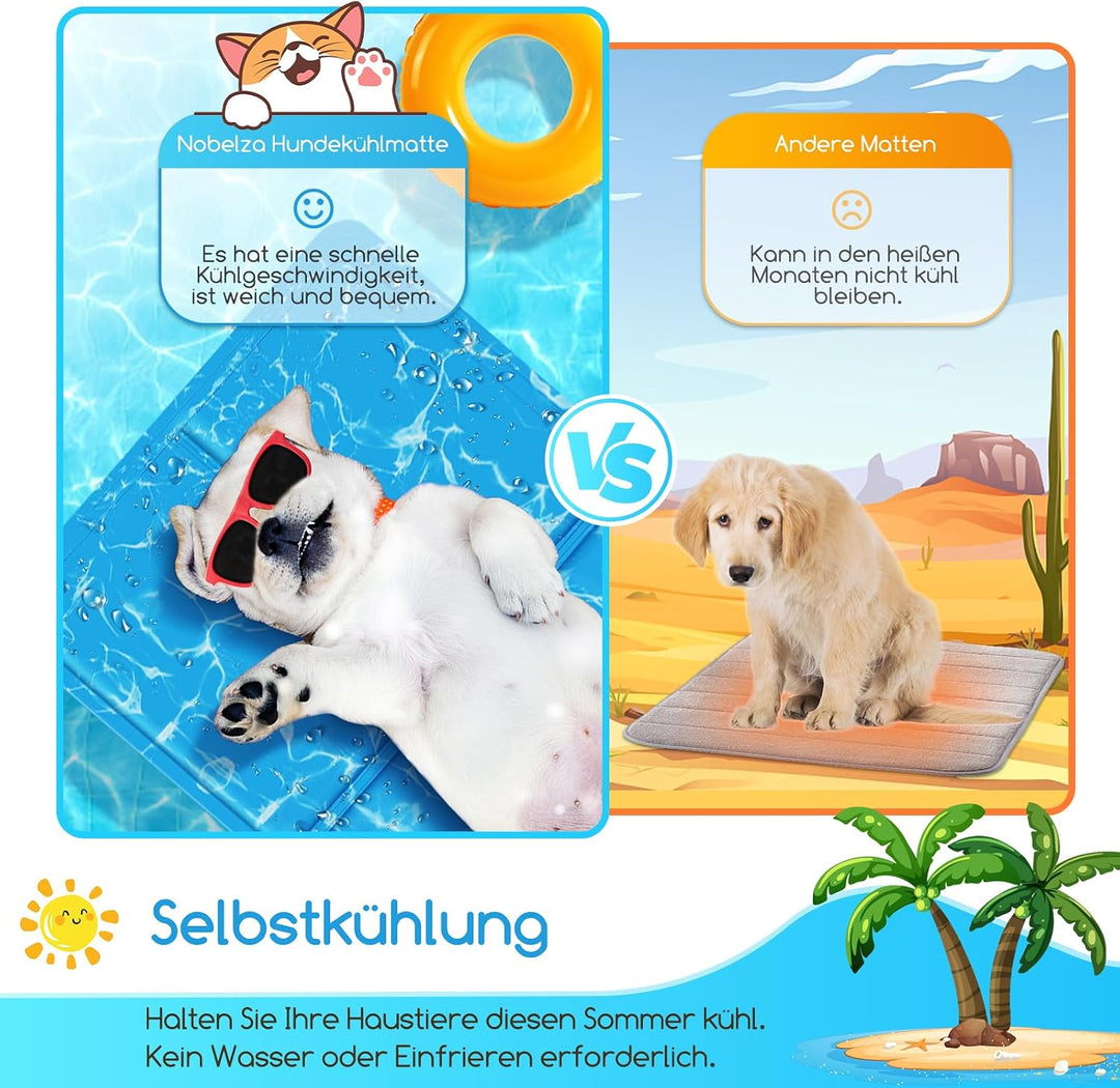 Nobleza - Kühlmatte Hunde Selbstkühlend Ungiftige Gelauflagen Welpe Katzenbett Kühlmatratze im Somme