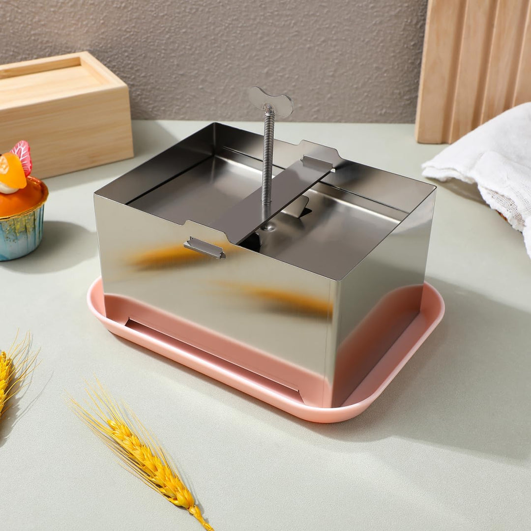 TOPBATHY Tofu-Pressform Aus 304 Edelstahl 16X12X9Cm – Handbetriebene Tofu-Form Zur Hausgemachten Her