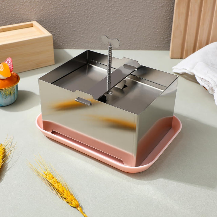 TOPBATHY Tofu-Pressform Aus 304 Edelstahl 16X12X9Cm – Handbetriebene Tofu-Form Zur Hausgemachten Her