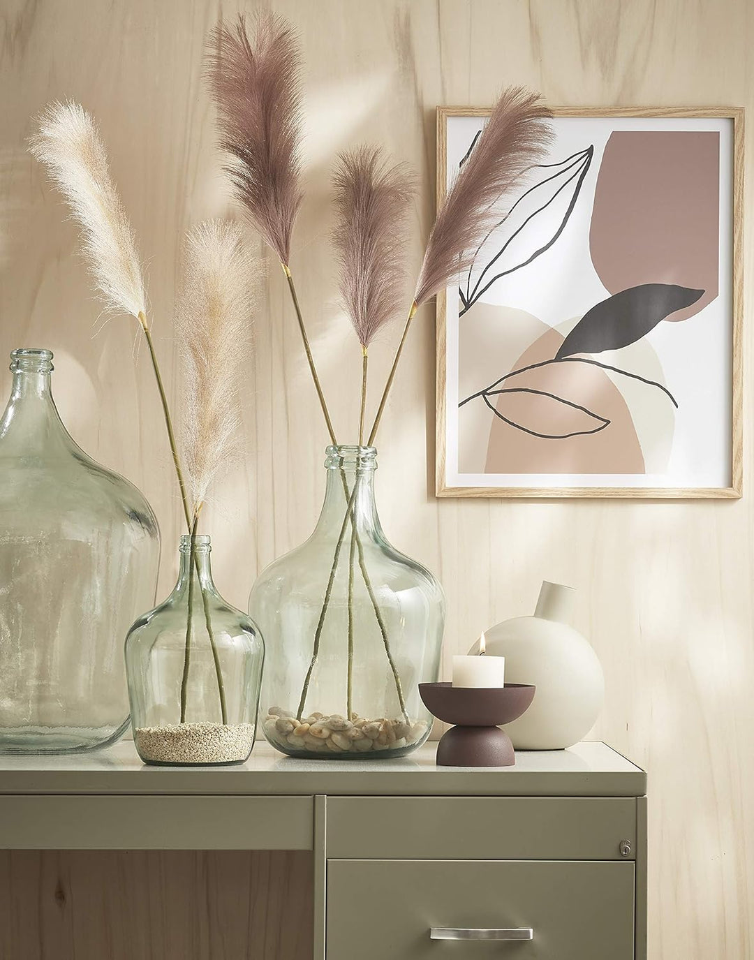 Mica decorations Diego Flasche, Glass, transparent, H. 56 cm D. 40 cm Transparent H. 56 cm D. 40 cm
