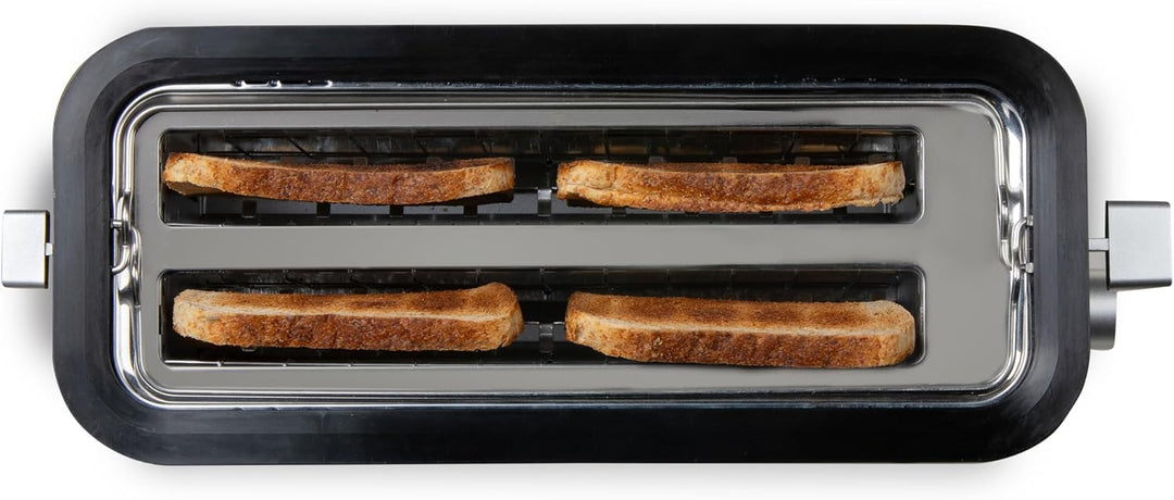 DOMO DO967T Toaster Langschlitz 4 Scheiben - 3 Funktionen: rösten, auftauen, abbrechen - 7 Temperatu