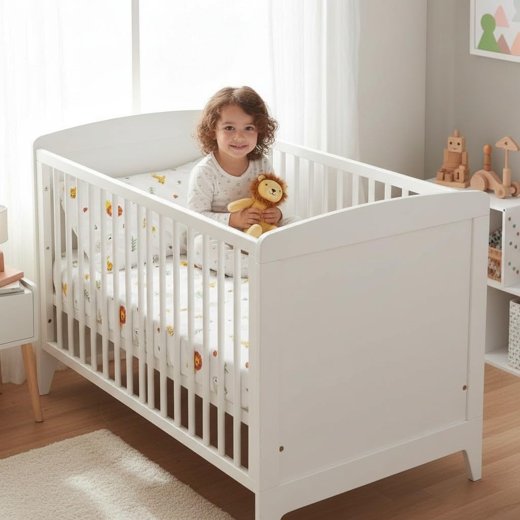 various Wendbare Babybettwäsche-Sets (60 x 120 cm), 100% Baumwolle, bestehend aus Bettbezug und Kiss