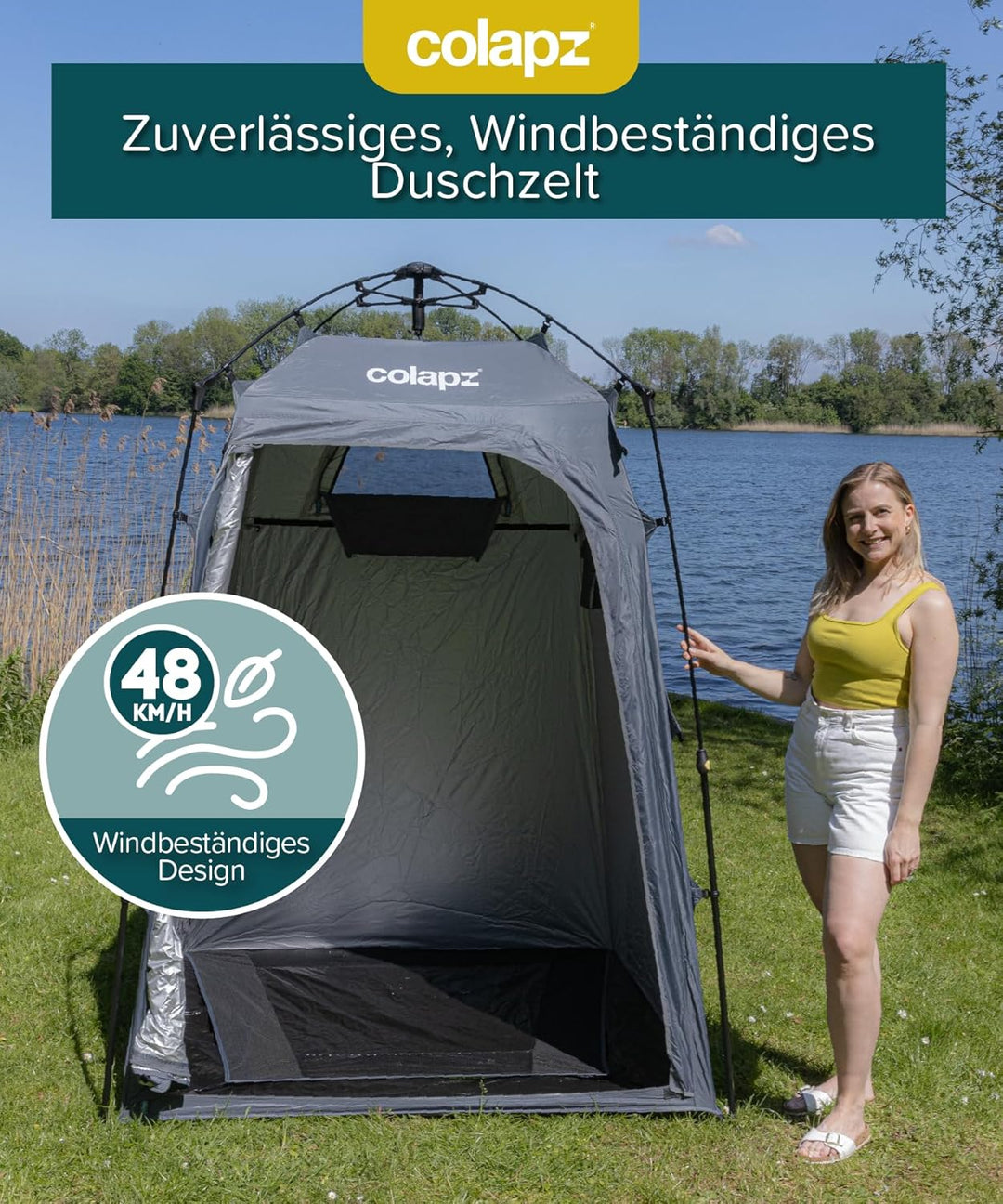 Camping Duschzelt & Toilettenzelt Pop-Up 2,1 m – Tragbare Umkleidekabine Outdoor wasserdicht – Sicht
