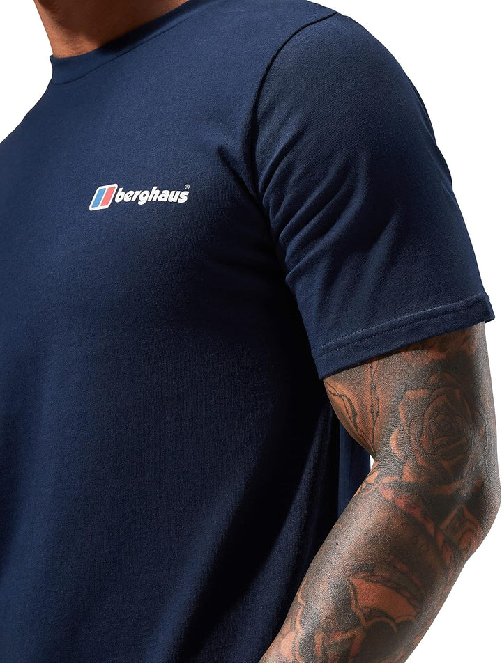 Organic T-Shirt mit klassischem Logo auf Vorder- und Rückseite L Dark Blau, L Dark Blau