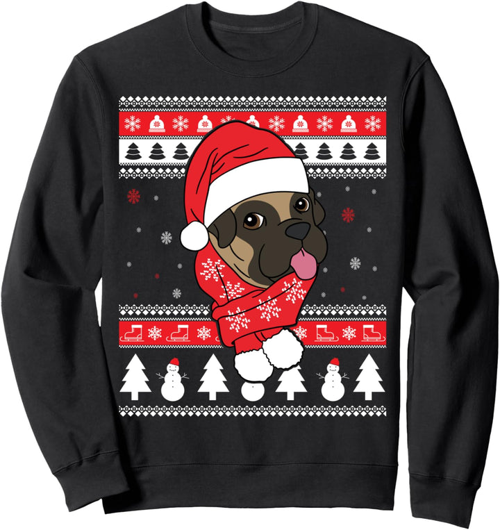 Bullmastiff Lustiger Hund Hässliche Weihnachten Geschenk Sweatshirt