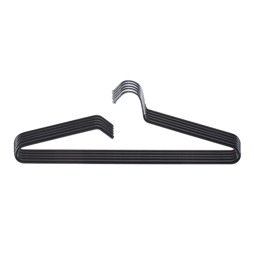 SHIMOYAMA Kleiderbügel, 5 Pack, Metall Kurzhals Kleiderbügel Organisers, Anti-Rutsch-Kragen-Schutz-B