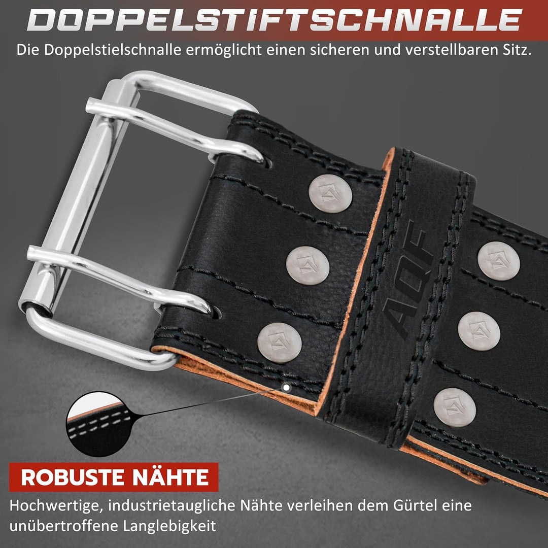 AQF Gewichthebergürtel Herren - 6mm 100% Echtem Leder Trainingsgürtel - Rückenstützgürtel Gym Liftin