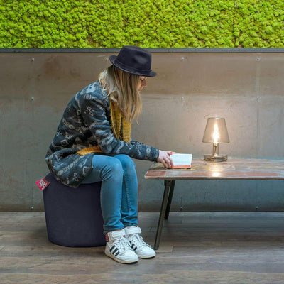 Fatboy® Point Hocker Nylon Blau | Runder Sitzhocker | Trendiger Poef/Fussbank/Beistelltisch | 35 x ø