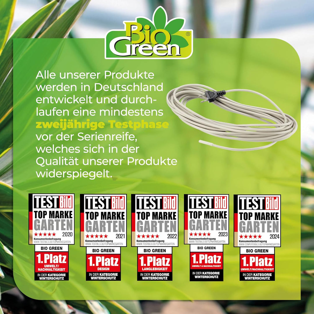 BioGreen Bodenheizkabel für die Anzucht | 10 m Heizkabel für Pflanzen | wasserdichtes Erdwärmekabel
