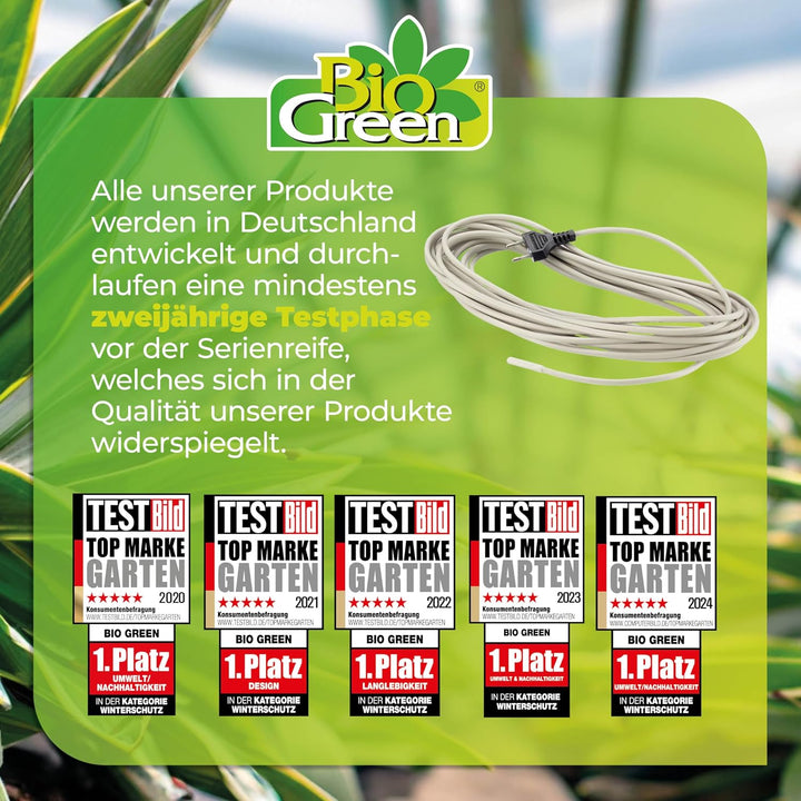 BioGreen Bodenheizkabel für die Anzucht | 10 m Heizkabel für Pflanzen | wasserdichtes Erdwärmekabel