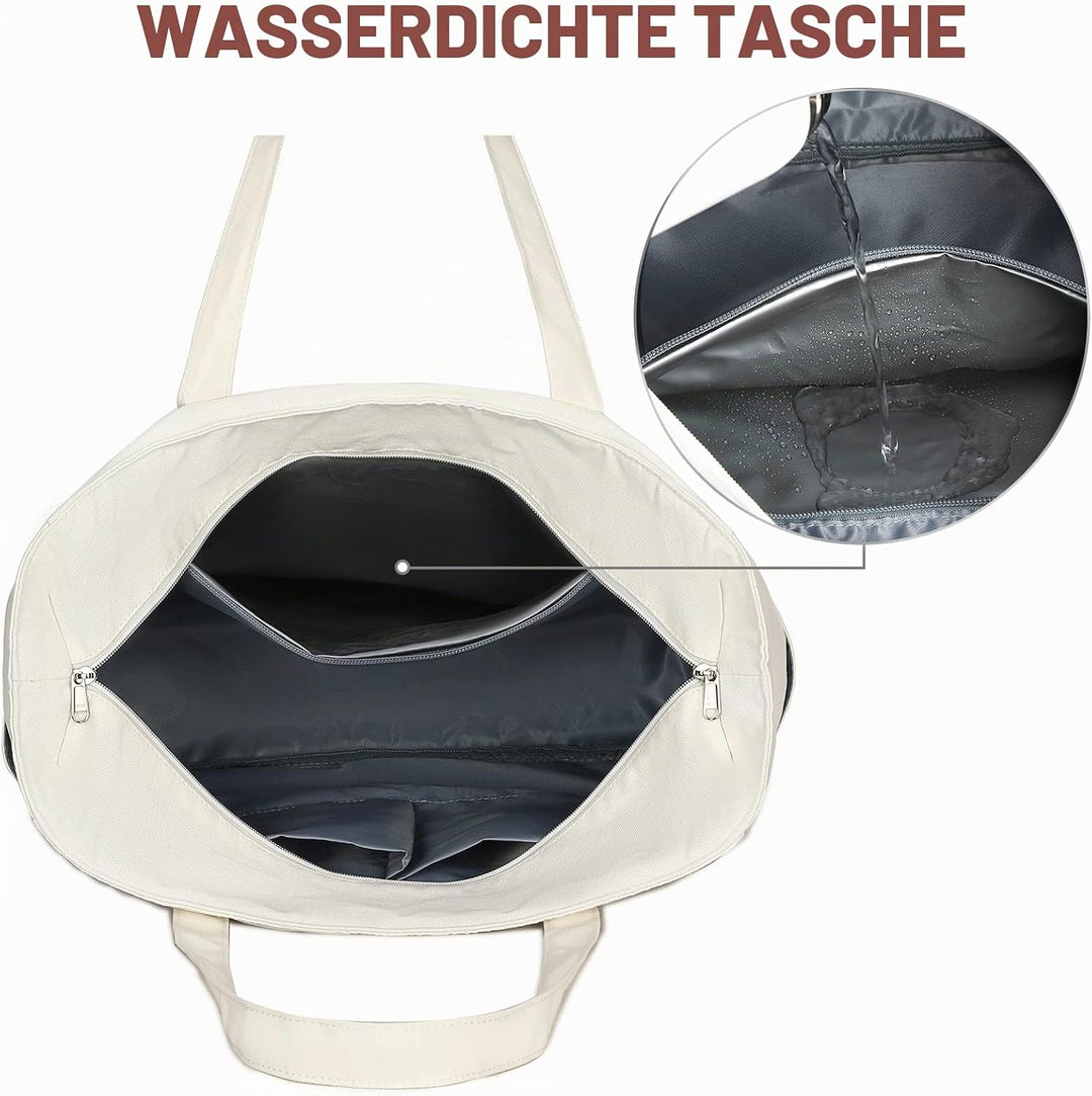 LEDAOU Grosse Strandtasche mit reissverschluss Damen Wasserdicht Umhängetasche Tragetasche shopper s
