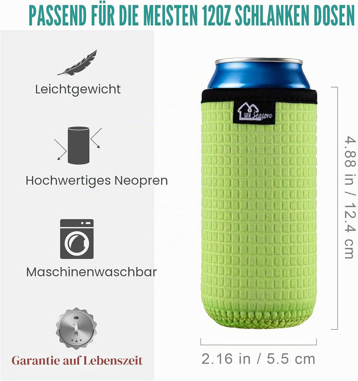 WK IEASON 12 oz Slim Can Sleeves Insulators Holder 12 oz Beer Bottle Sleeves Non-Slip Neoprene Can C