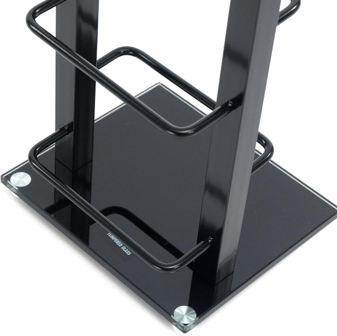 Design CD Regal Tower | 138x20 cm (HxB), Metall mit Glasfuss | stilvolle CD Aufbewahrung, Retro CD R