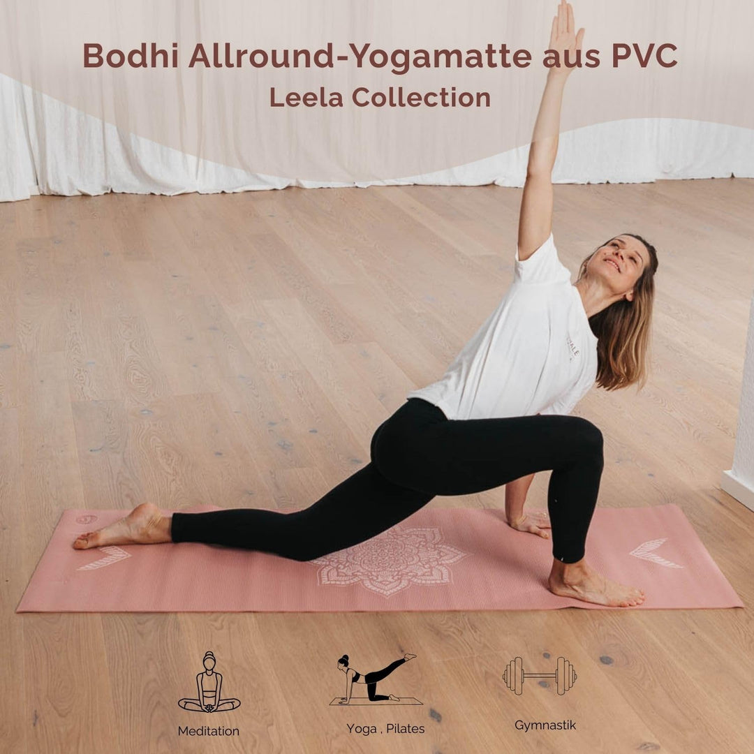 Bodhi Yogamatte Leela Collection | Rutschfeste Sportmatte | Schadstofffreie &amp; Waschbare Antirutschma