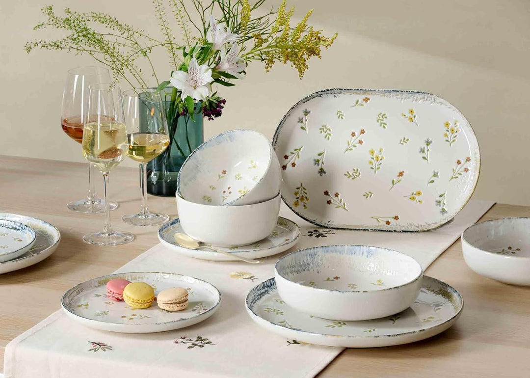 Ritzenhoff & Breker Müslischalen Viola 6er Set, Ø 14.5 cm, Schalen mit Millefleur-Dekor und verwitte