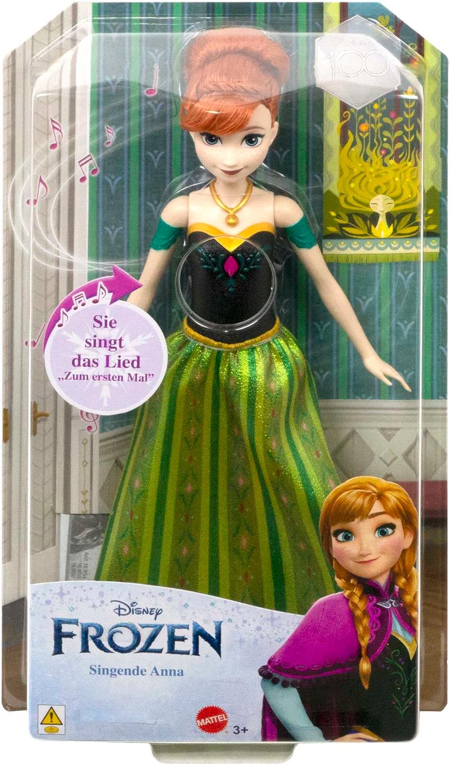 Mattel Disney Die Eiskönigin Singende Anna-Puppe - 30-sekündiger Song-Ausschnitt, klassisches Schlos