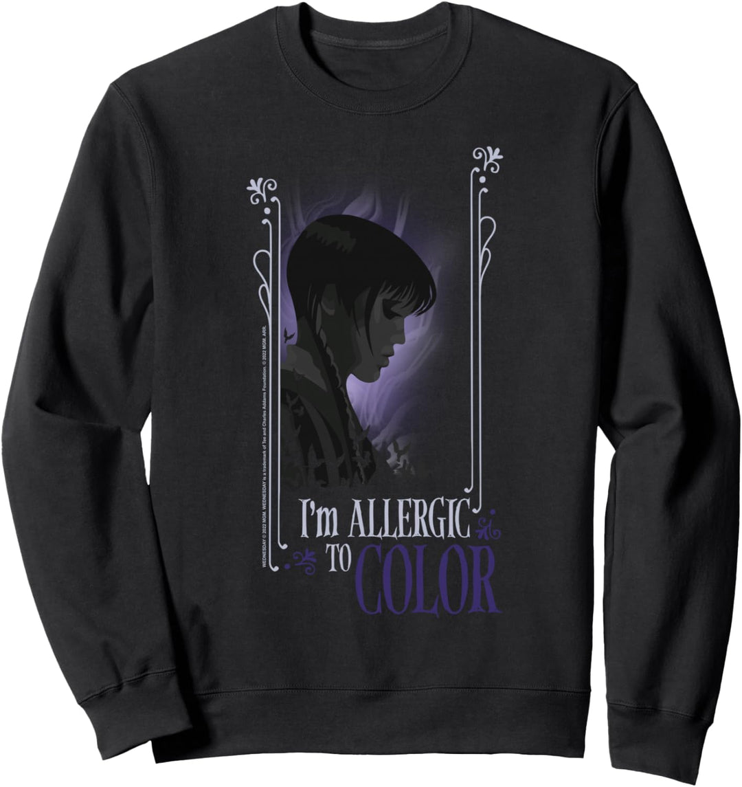 Wednesday I'm Allergic To Color Quote Sweatshirt