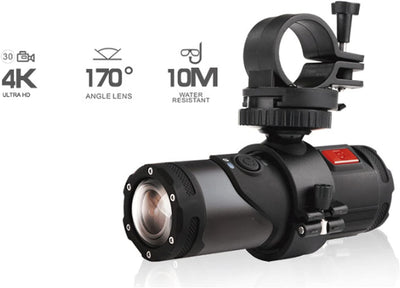 4K HD WiF Wasserdichte Action-Kamera, Outdoor-Sportkamera mit Fahrradständer und G-Sensor, 170 ° Wei