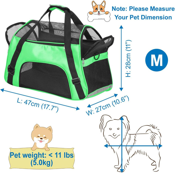 Haustier Reise Tragetasche für Katze Hund Kaninchen Hamster, Flugzeug Genehmigt Weich Seitlich Tragb