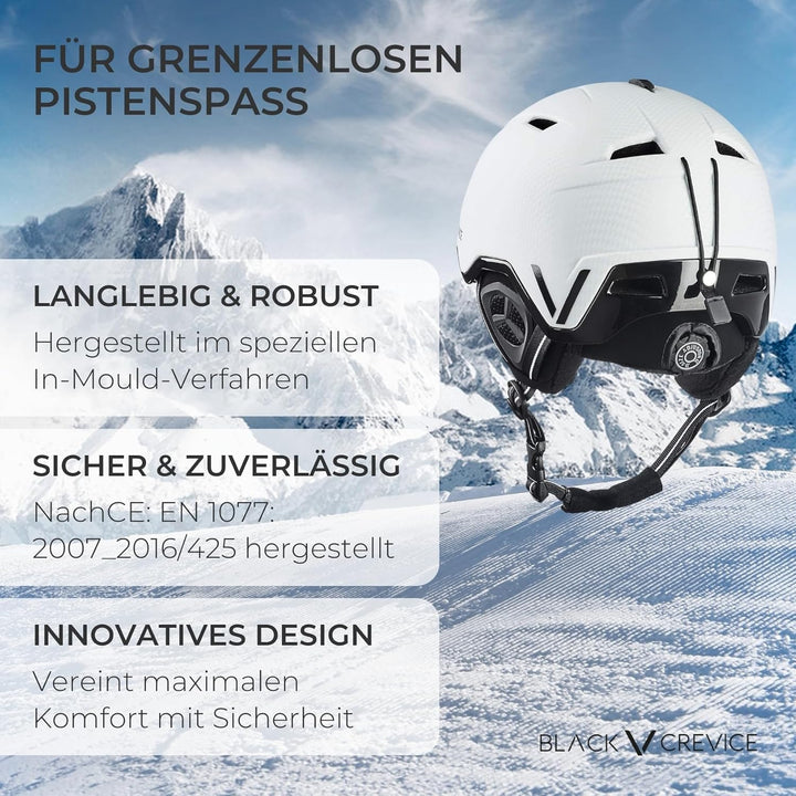 Black Crevice Skihelm Vail I Stossfester Skihelm in sportlichem Design I Skihelm Herren &amp; Damen I Sn