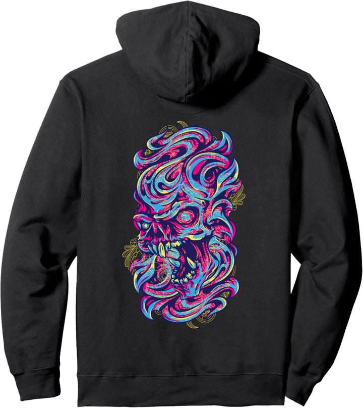 street art Skull face ornament Pullover Hoodie