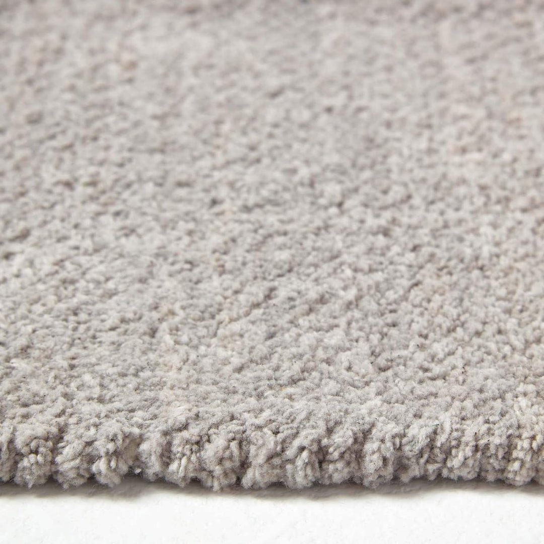 Homescapes waschbarer Chenille Teppich/Läufer 110 x 170 cm handgewebt aus 100% Baumwolle, grau/hellg