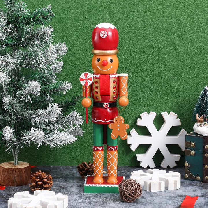 BESPORTBLE Weihnachtsdekoration, Nussknacker-Figur: 13,7 cm, Lebkuchenmann, Holz, Nussknacker, festl