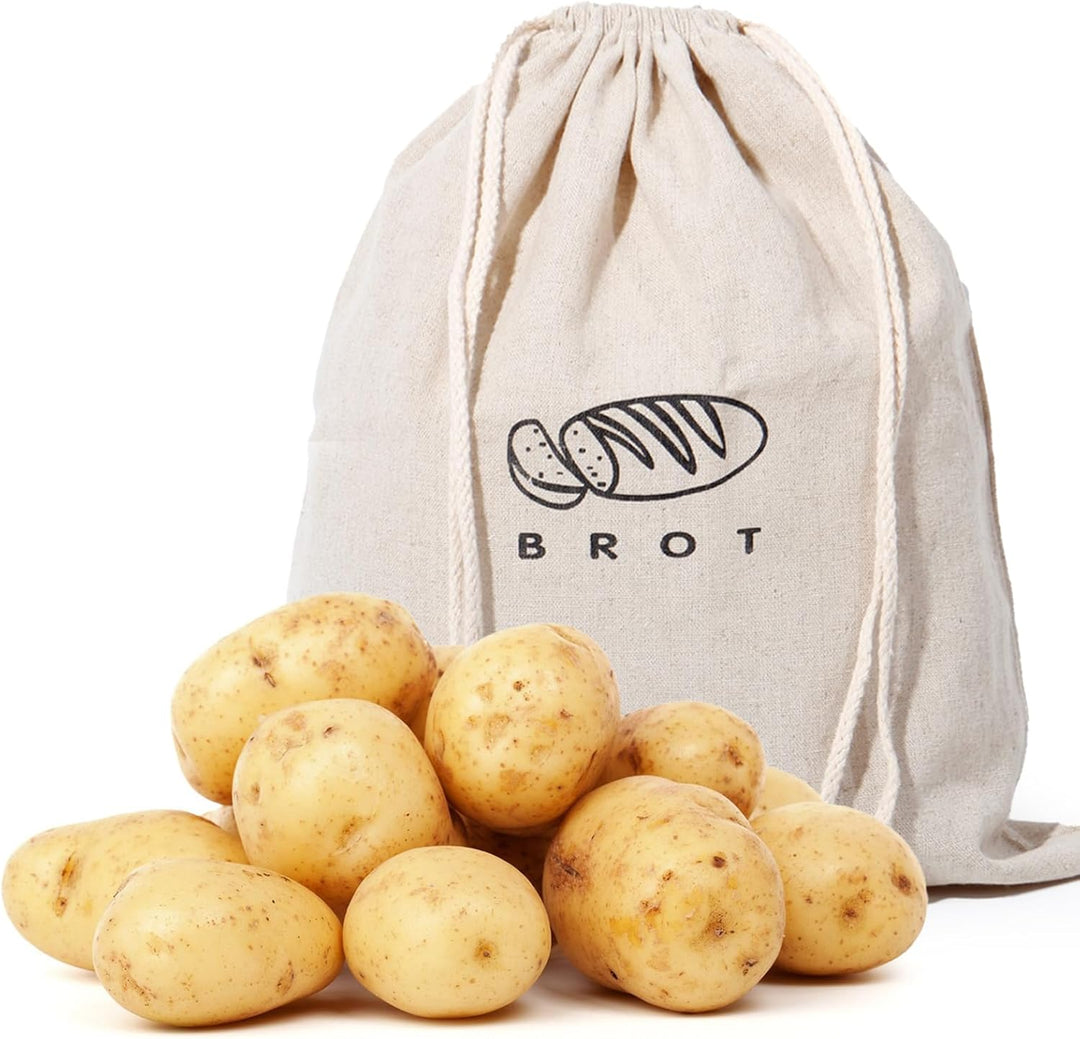 Theo&Cleo Leinen Brotbeutel Aufbewahrung Frischhalten, Leinenbeutel für Brot, Bread Bag, Brotaufbewa