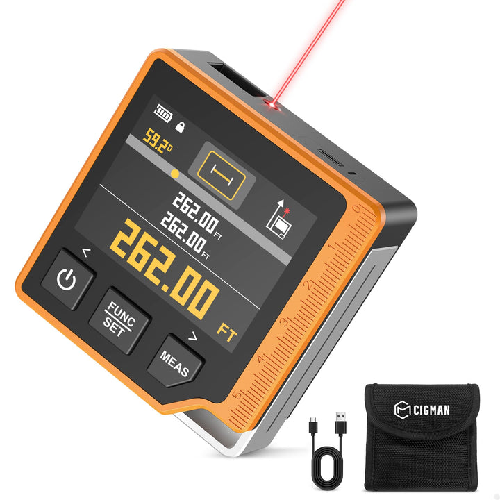 CIGMAN 80M 3 in 1 Digitales Laser Entfernungsmesser, Laser-Messgerät mit LCD-Hintergrundbeleuchtung,