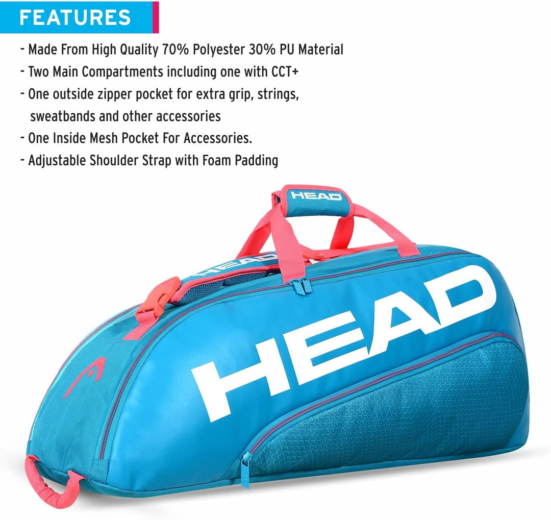 HEAD Tour Team 6r Combi Tennistasche 6R Blau/Pink, 6R Blau/Pink